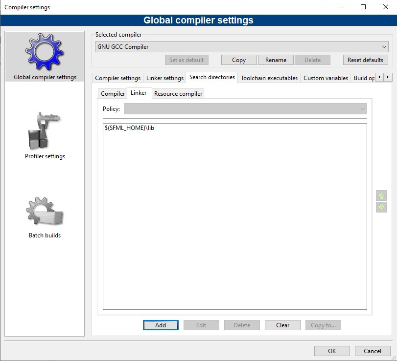 lib
 dirs einstellen
